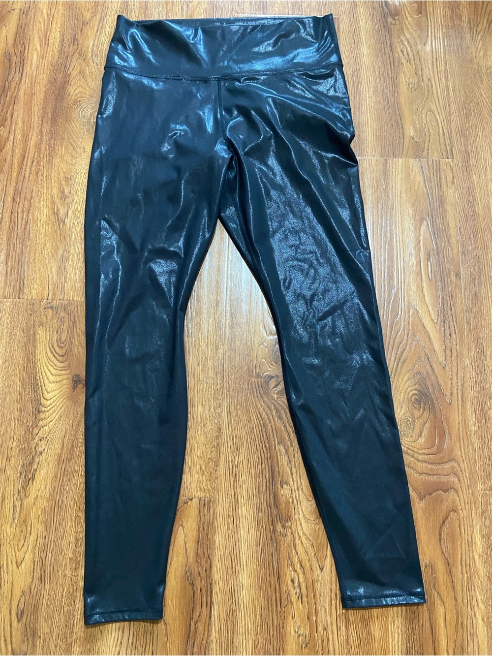 Fabletics Black Shiny Leggings - High-Rise Active Tights size large